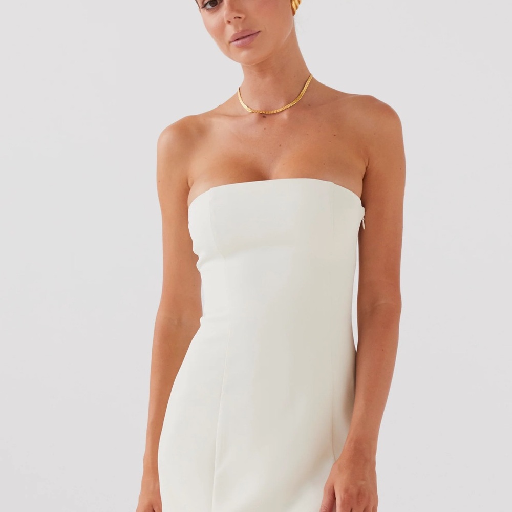 Peppermayo strapless white dress